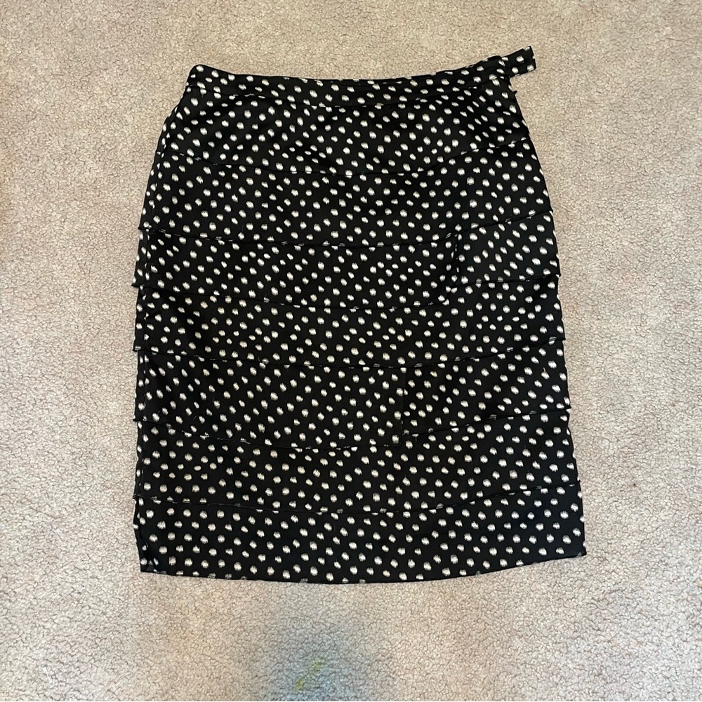 Sharon Young Black and White Polka Dot Pencil Skirt